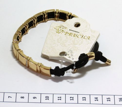 pu suede armband verstelbaar met goudkleurige versieringen en strass